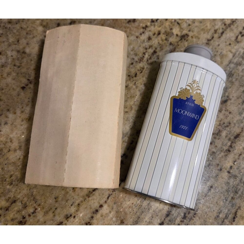 Vintage Avon Moonwind 3.5 oz. Perfume Tin Body Talc Powder